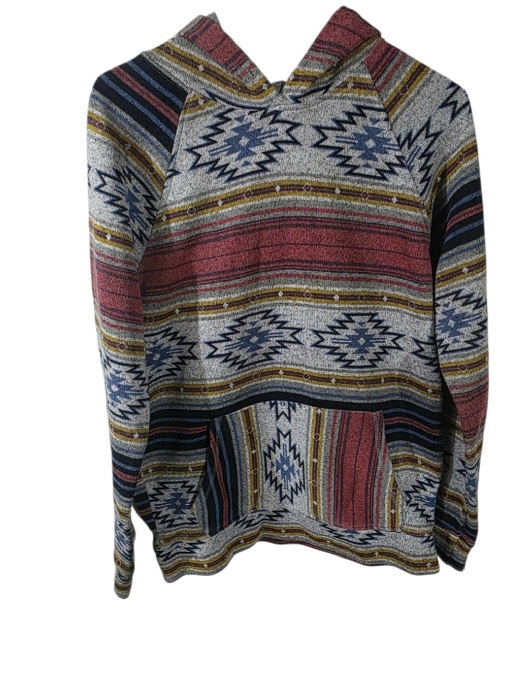 Brooklyn Cloth Striped Aztec Hoodie - Red, Blue, Gold